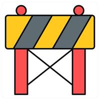Barrier Gate and gate icon concept vector