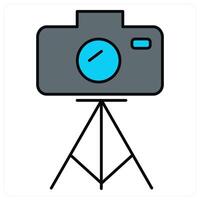 Camera Tripod and dslr icon concept vector