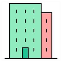 Building and flat icon concept vector