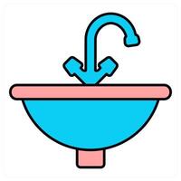 Wash Basin and sink icon concept vector