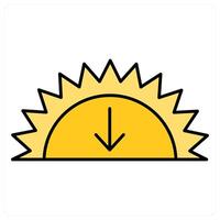 Sunset and horizon icon concept vector