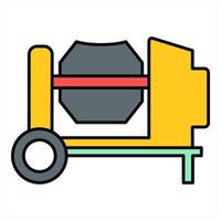 Concrete Machine and concreate icon concept vector