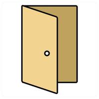 Open Door and main door icon concept vector