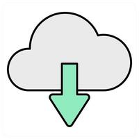 Cloud Download and downlaod icon concept vector