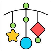 Baby Cot and toddler icon concept vector