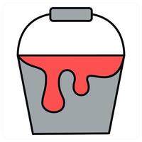 Paint Bucket and bucket icon concept vector