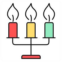 Candles and fire icon concept vector