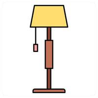 Table Lamp and study lamp icon concept vector