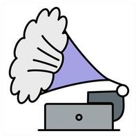 Gramophone and audio icon concept vector