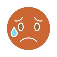 Crying Face Icon Design vector