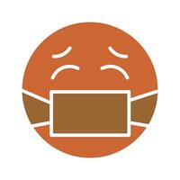 Face with Medical Mask Icon Design vector