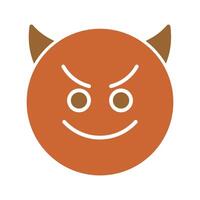 Smiling Face with Horns Icon Design vector