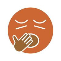 Yawning Face Icon Design vector