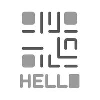 QR Code Text Icon Design vector