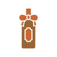 Wine Bottle with Bow Icon Design vector