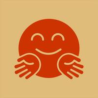 Hugging Face Icon Design vector