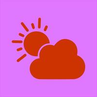 Sun Behind Small Cloud Icon Design vector