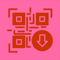 QR Code Download Icon Design vector