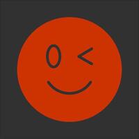 Winking Face Icon Design vector