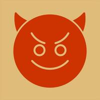 Smiling Face with Horns Icon Design vector