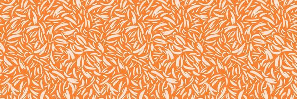 Seamless abstract pattern with vibrant orange and cream curved shapes resembling organic strokes. Plain minimalist print for fabric design, wrapping paper, home decor, packaging vector
