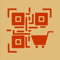 QR Code Shopping Icon Design vector