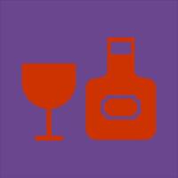 Wine Bottle and Glass Icon Design vector