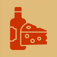 Wine and Cheese Icon Design vector