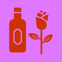 Wine and Roses Icon Design vector