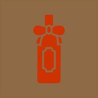 Wine Bottle with Bow Icon Design vector