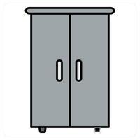 Almirah and drawer icon concept vector