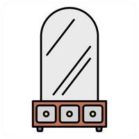 Dressing Table and glass icon concept vector