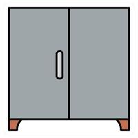 Almirah and drawer icon concept vector