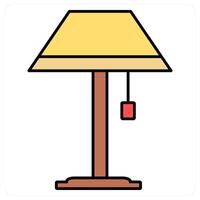 Table Lamp and study lamp icon concept vector