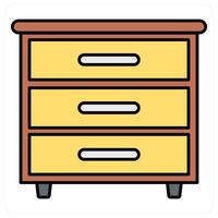 Drawer and furniture icon concept vector