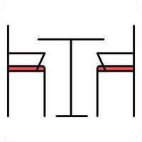 Cafe Bench and table icon concept vector