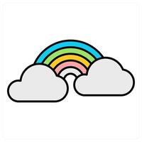 Rainbow and weather icon concept vector
