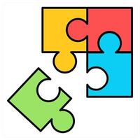 Puzzle and game icon concept vector