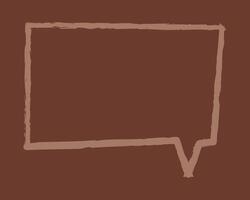 Rectangular shape speech bubble color. Doodle clip art illustration. vector