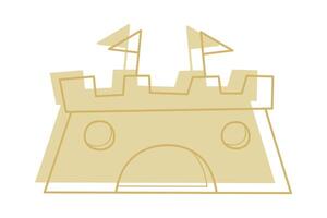 Sand castle doodle color. Clip art for your projects. vector