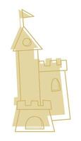 Sand castle color. Doodle clip art for your projects. vector