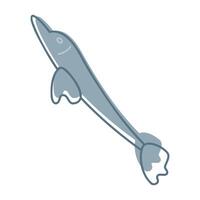 One fish color. Doodle clip art for your projects. vector