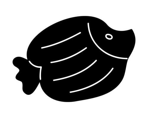 Doodle fish in black and white. Clip art for your projects.