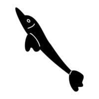 One fish in black and white colors. Doodle clip art for your projects. vector