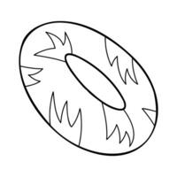 Inflatable ring white and black with a pattern. Doodle clip art for your projects. vector