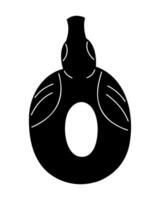 Inflatable ring black and white in the shape of a duck. Doodle clip art for your projects. vector