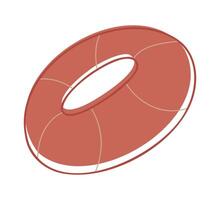 One simple inflatable ring color. Doodle clip art for your projects. vector