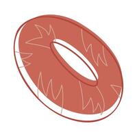 Inflatable ring color with a pattern. Doodle clip art for your projects. vector