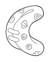 Inflatable ring white and black with a pattern of shells. Doodle clip art for your projects. vector