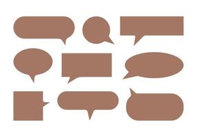 Mocha Mousse color Speech bubble set. Empty textbox for message and info vector
